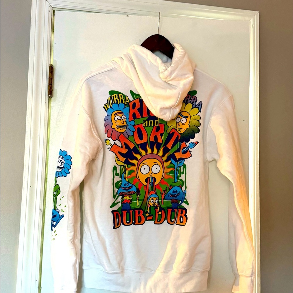 Rick & Morty white Hoodie! EUC